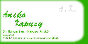 aniko kapusy business card
