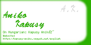 aniko kapusy business card